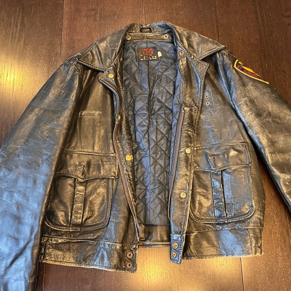 Police styled Leather Jacket - Chicago cut